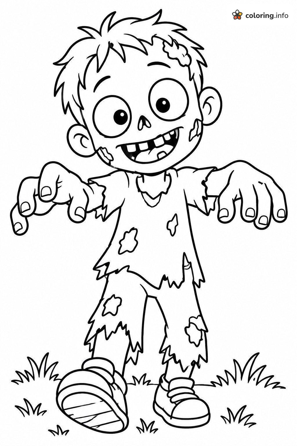 Goofy Halloween Zombie Boy Shuffling Forward coloring page Goofy Halloween Zombie Boy Shuffling Forward coloring page