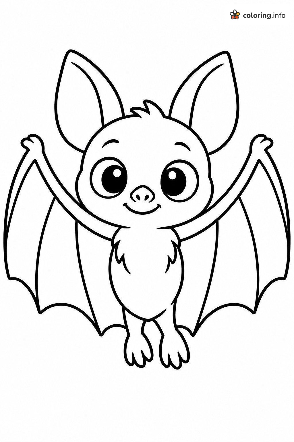 Baby Bat With Wings Spread Wide for Halloween coloring page Baby Bat With Wings Spread Wide for Halloween coloring page