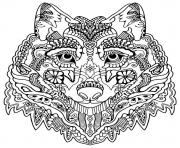 cute wolf adult mandala grown up Coloring Pages