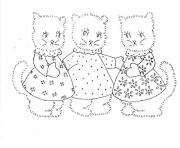 three pregnant kittens animal
