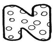 Printable bubble letter n coloring pages