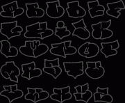 Printable graffiti alphabet style bubble letters coloring pages
