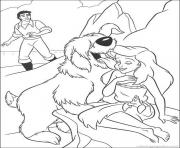 ariel and a dog disney princess s734e coloring pages