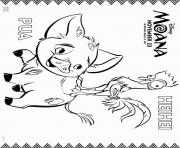 Printable moana pua pig coloring pages