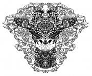 advanced animal head of a giraffe