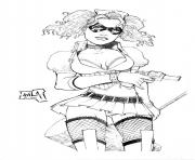 harley quinn arkham pencils by hanzozuken