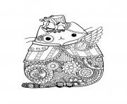pusheen adult complex zentangle
