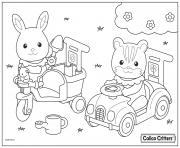 calico critters drive car with friend