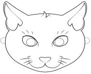 black cat mask outline halloween