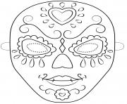day of the dead mask outline halloween