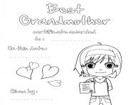 Best Grandmother Certificate to Color