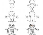 how to draw a mummy
