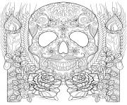 skull and candles for halloween
