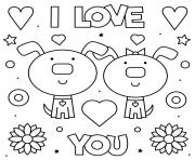 Valentines Day I Love You Cute Dogs