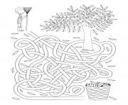 fall rake leaves maze activity sheet
