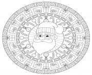 Printable christmas for adults santa mandala coloring pages