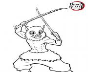 Inosuke Hashibira with weapons demon slayer