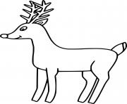 Printable Simple Cute Deer coloring pages