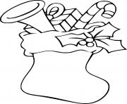 Horn and Gifts in Stocking with Leafs