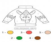 christmas sweater with the easy northern reindeer color by number