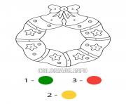 christmas wreath with easy christmas decorations color by number