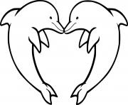 Two Dolphins Shaped a Heart