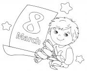 8 march boy flowers