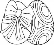 Two Easter Eggs with Curve and Bowknot