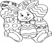 Easter Bunny Sleeping on the Eggs