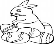 Easter Bunny and Five Eggs